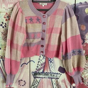 LoveShackFancy L Bedford Crop cotton candy